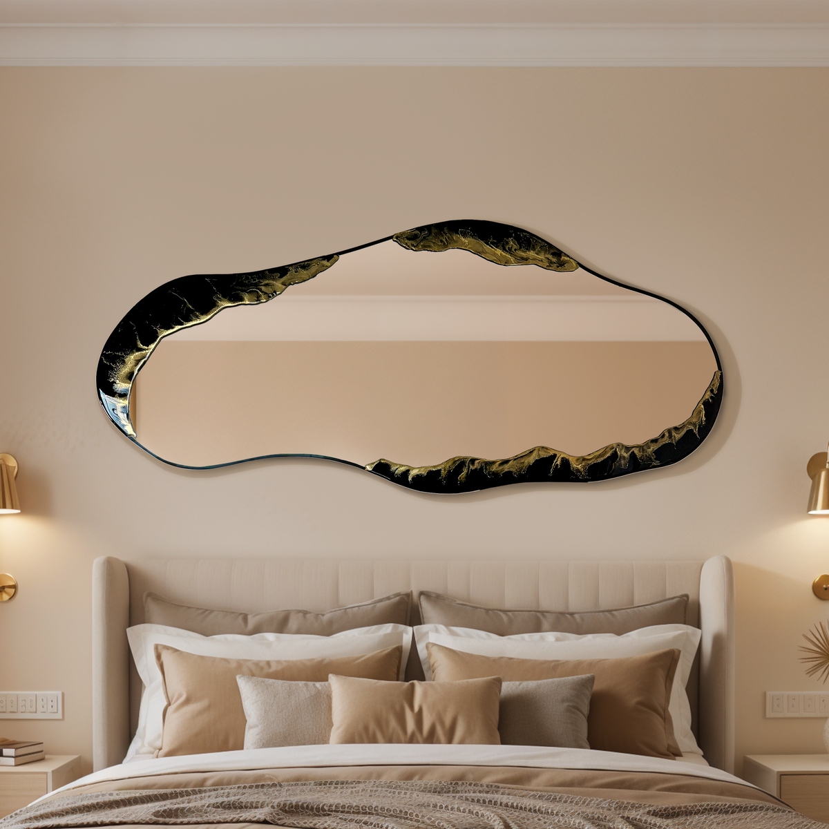 Hand Sculptured Organic Wall Mirror - Tatiana Glen - Veins of the Void - 47H x 21W In