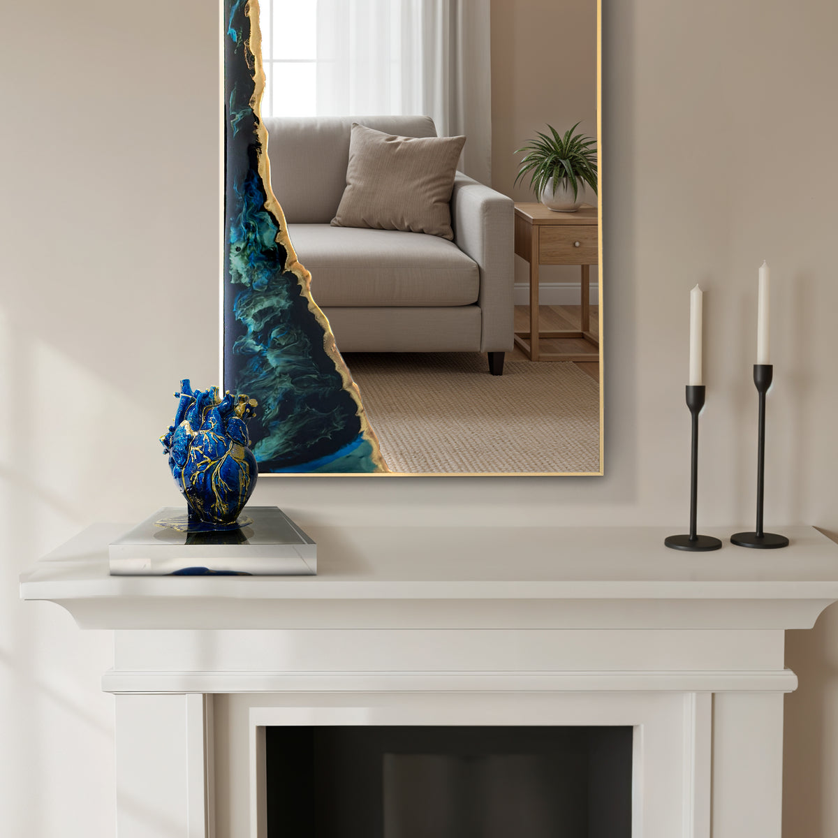 Hand Sculptured 63-Inch Arch Wall Mirror – Tatiana Glen | Tidal Passage