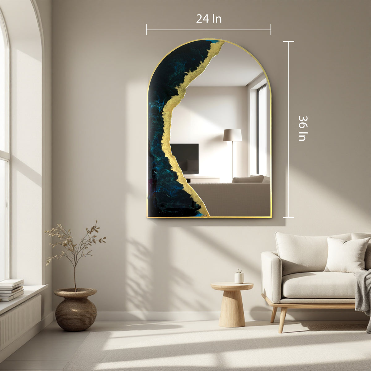 Hand Sculptured Arch Wall Mirror – Tatiana Glen | Crescent Tide