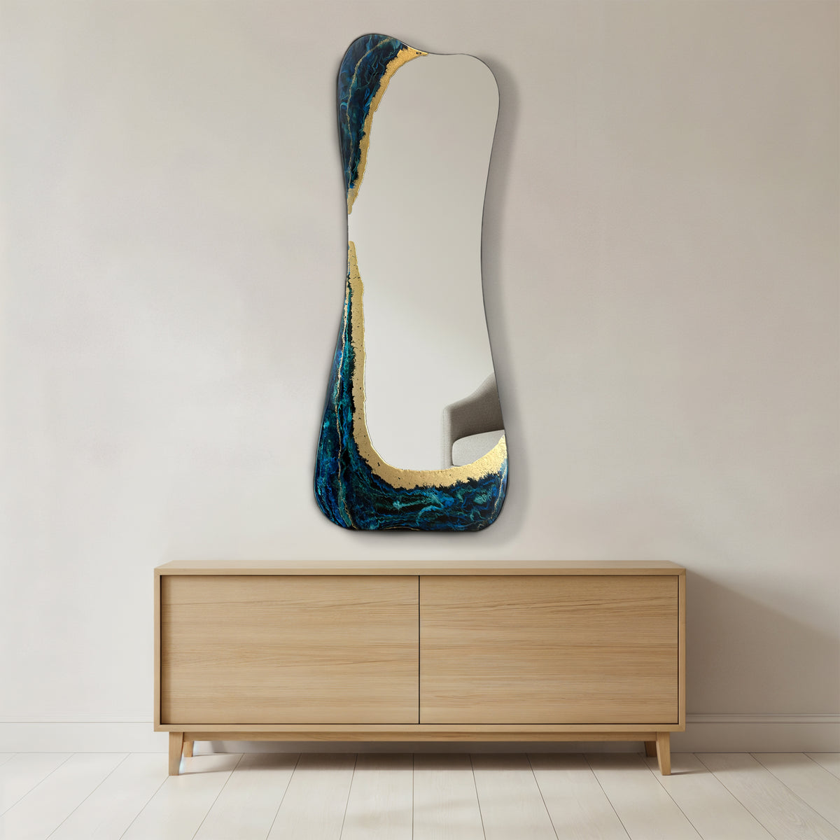 Hand Sculptured Irregular Wall Mirror – Tatiana Glen | Abyss Passage
