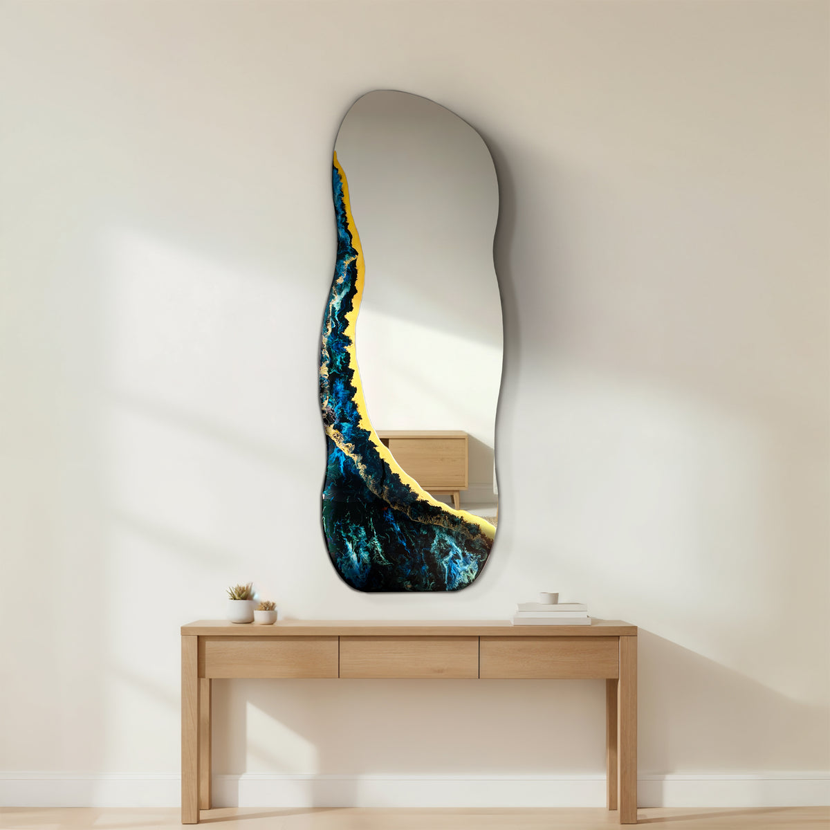 Hand Sculptured Organic Standing Wall Mirror – Tatiana Glen | Deepwater Passage