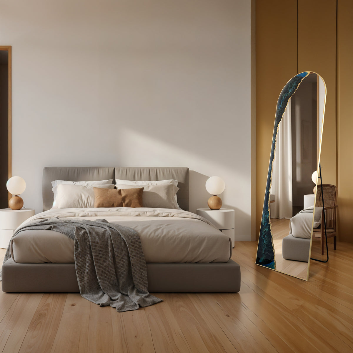 Hand Sculptured 63-Inch Arch Wall Mirror – Tatiana Glen | Tidal Passage