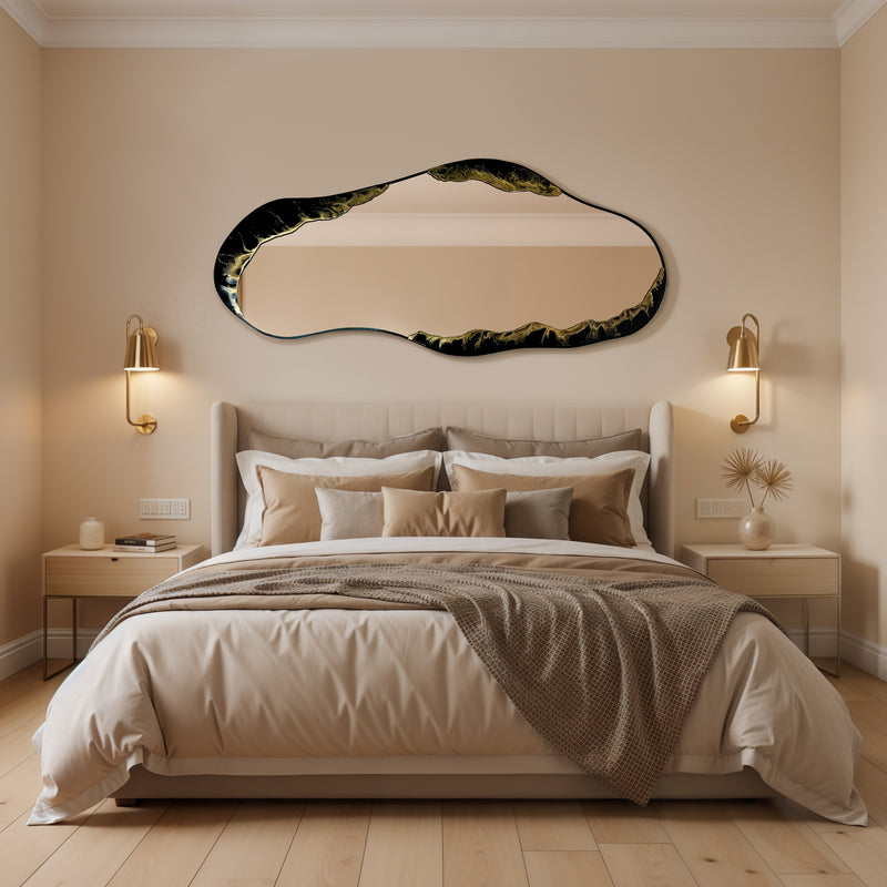 Hand Sculptured Organic Wall Mirror - Tatiana Glen - Veins of the Void - 47H x 21W In