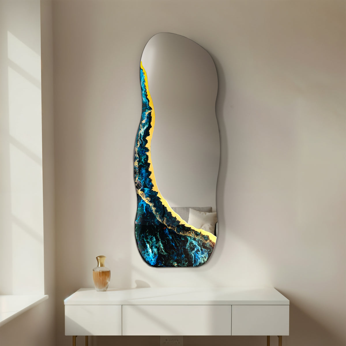 Hand Sculptured Organic Standing Wall Mirror – Tatiana Glen | Deepwater Passage