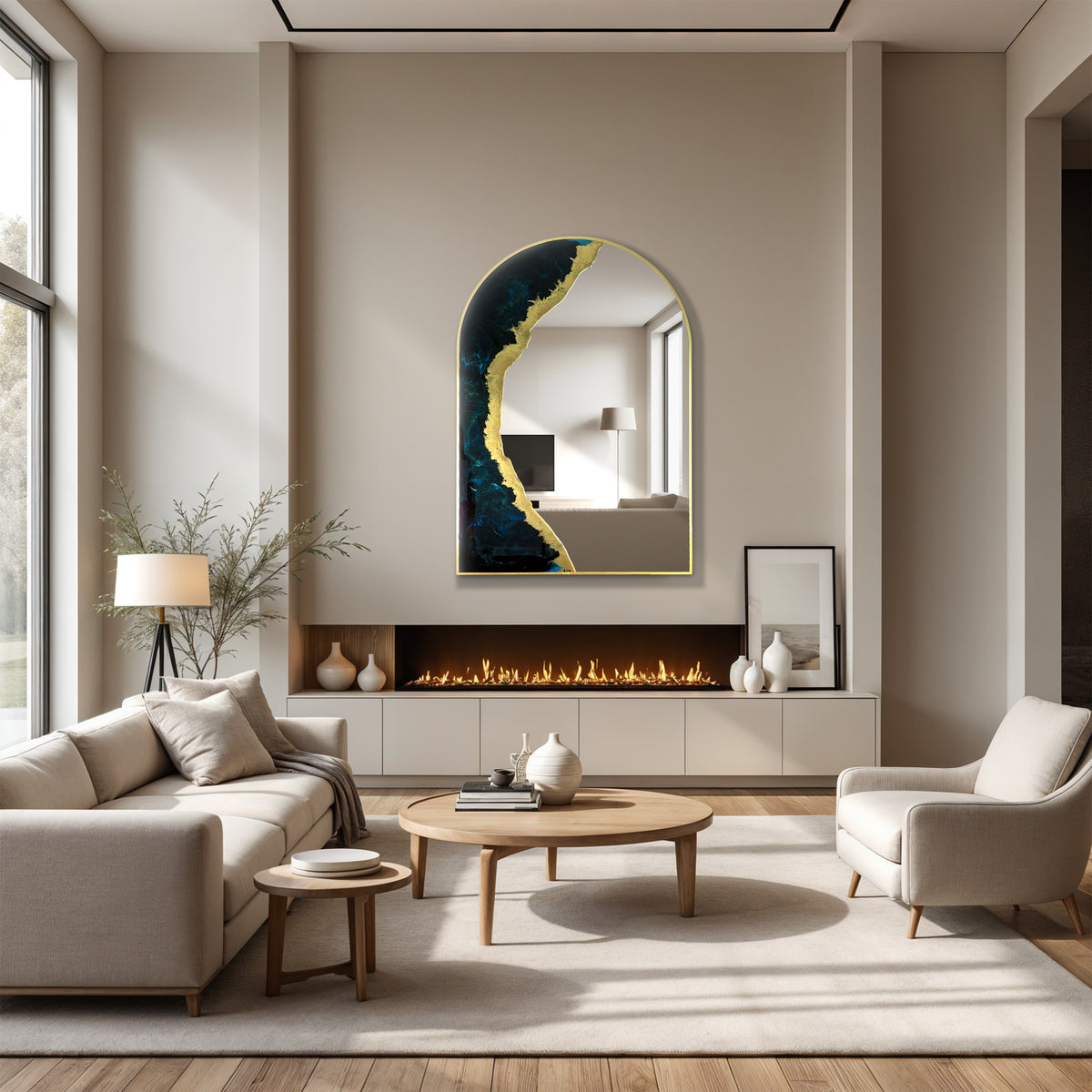 Hand Sculptured Arch Wall Mirror – Tatiana Glen | Crescent Tide