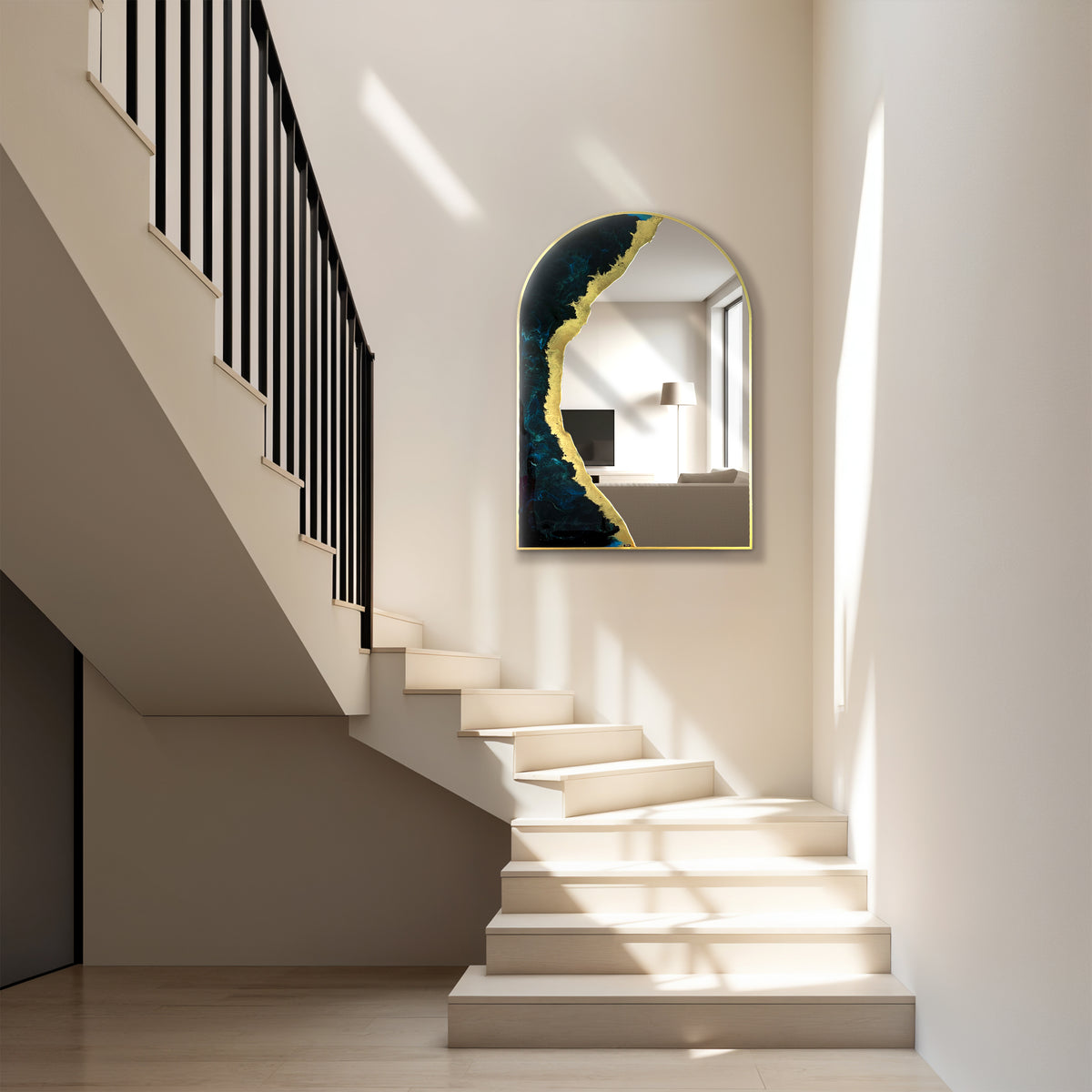 Hand Sculptured Arch Wall Mirror – Tatiana Glen | Crescent Tide