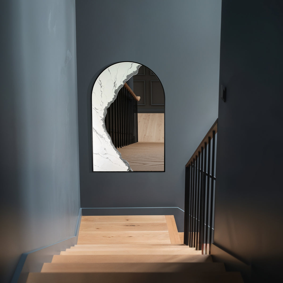 Hand Sculptured Arch Wall Mirror – Tatiana Glen | Auric Arch | 36H x 24W Inches