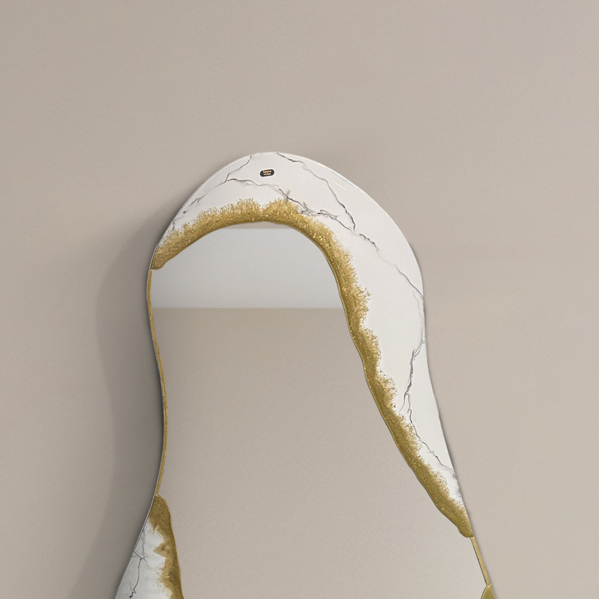 Hand Sculptured Organic Wall Mirror - Tatiana Glen - Kintsugi Flow - 47H x 21W Inches