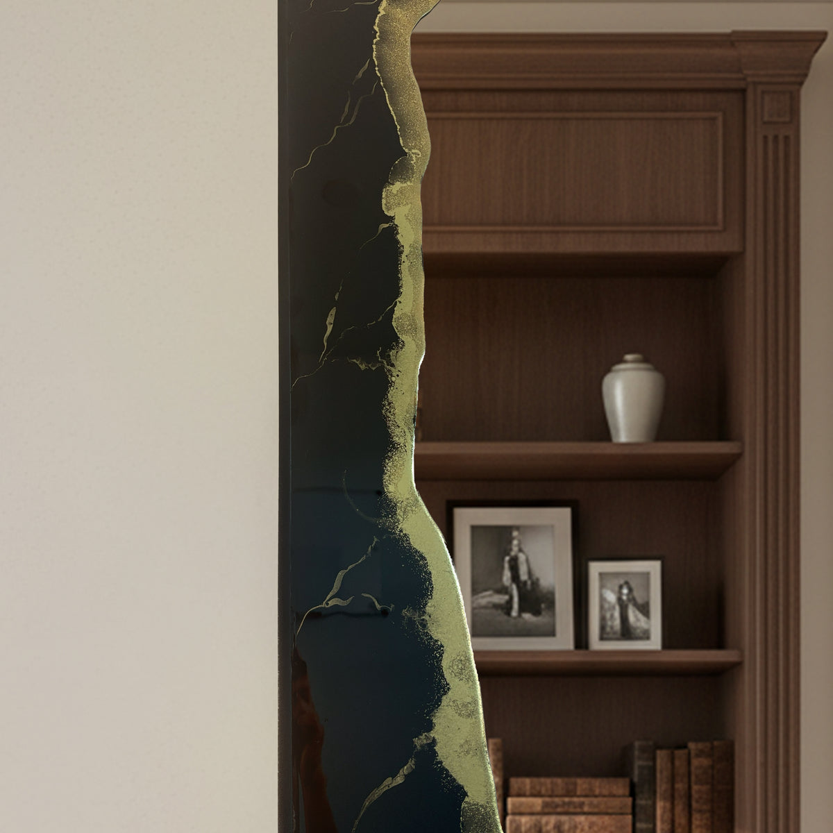 Hand Sculptured Sculptural Wall Mirror – Tatiana Glen | Midnight Shoreline