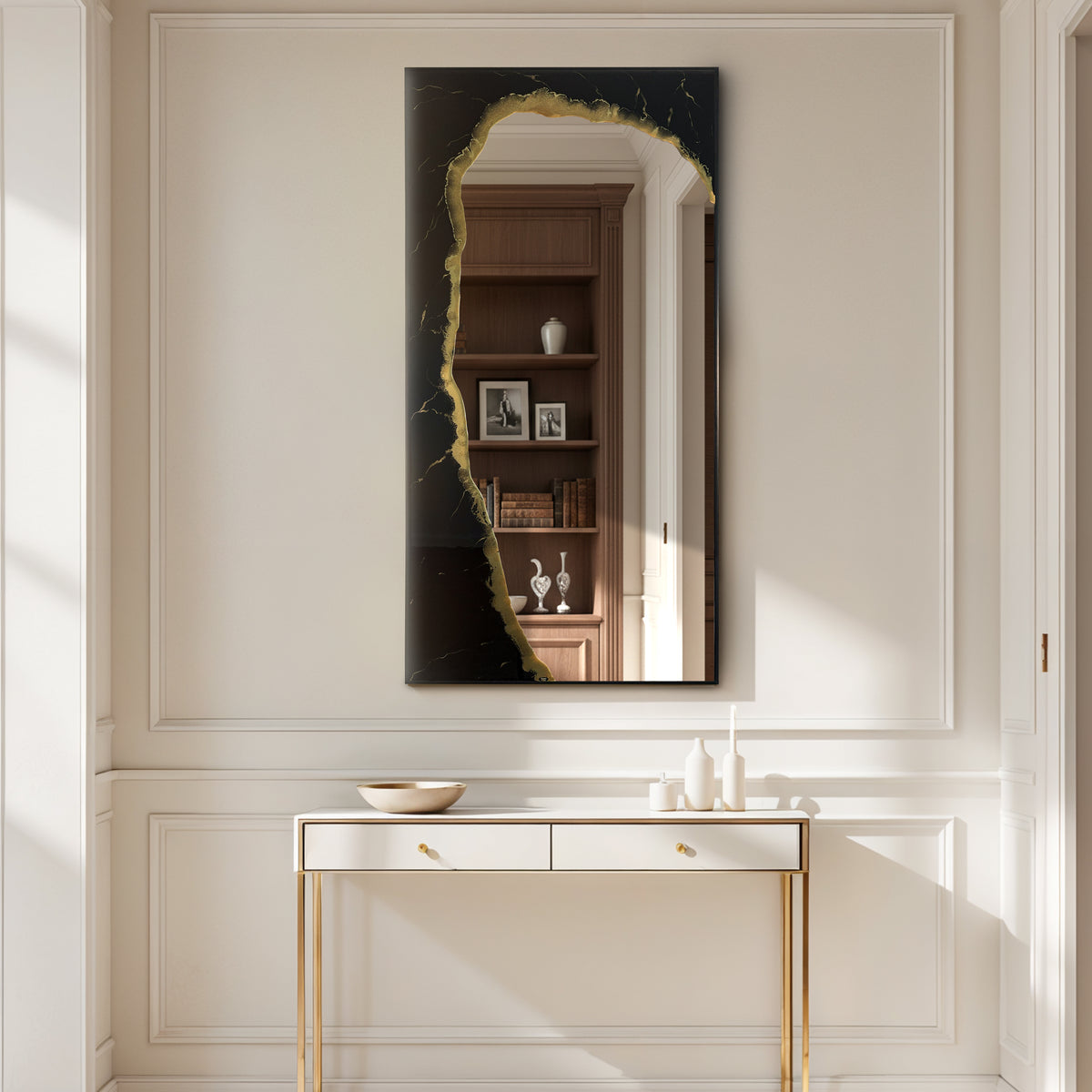 Hand Sculptured Sculptural Wall Mirror – Tatiana Glen | Midnight Shoreline