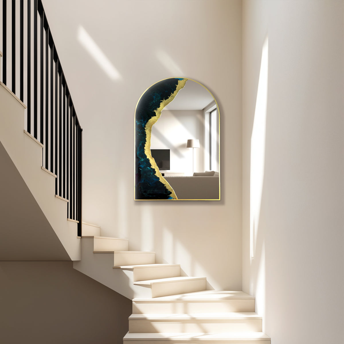 Hand Sculptured Arch Wall Mirror – Tatiana Glen | Crescent Tide