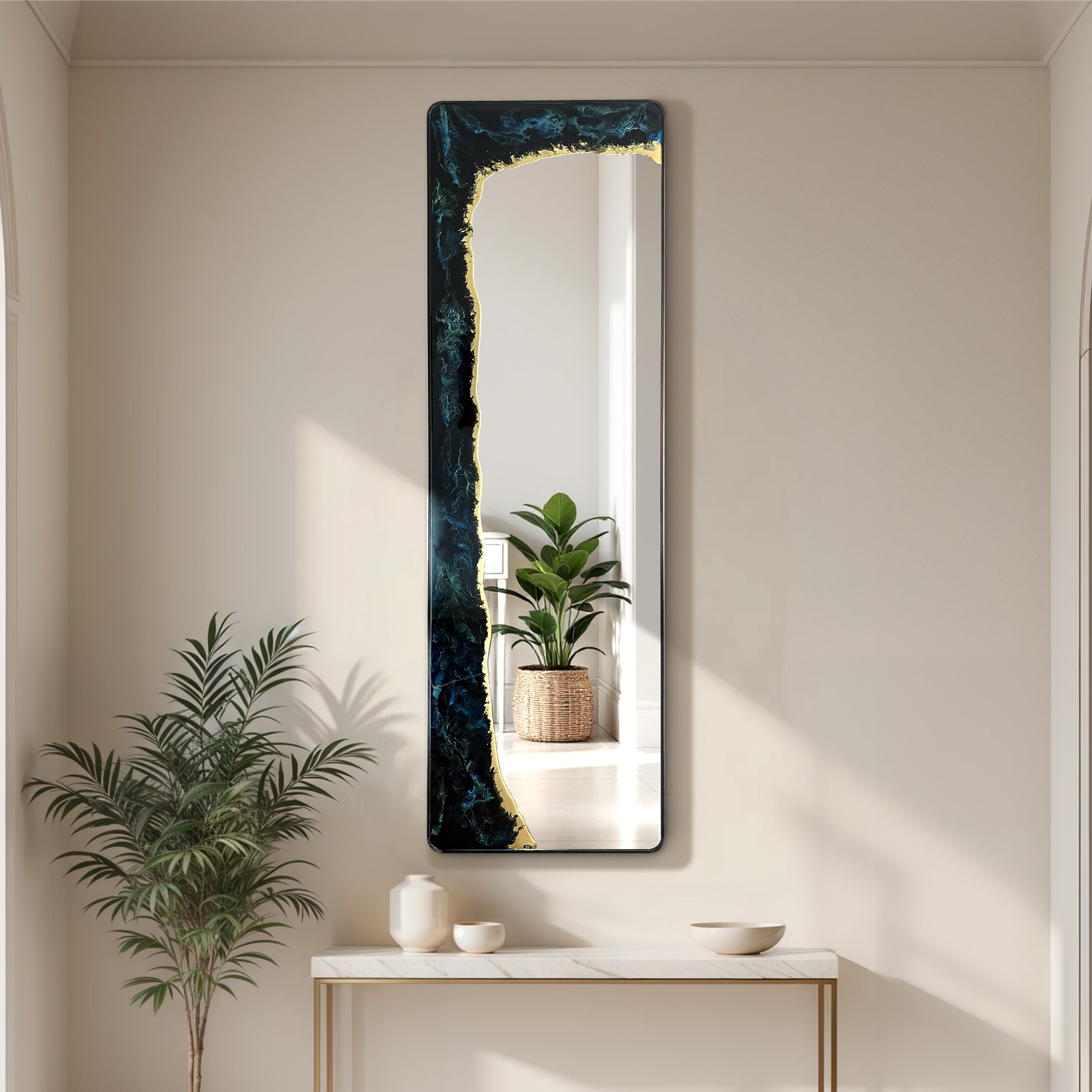 Hand Sculptured Full-Length Wall Mirror – Tatiana Glen | Eclipse