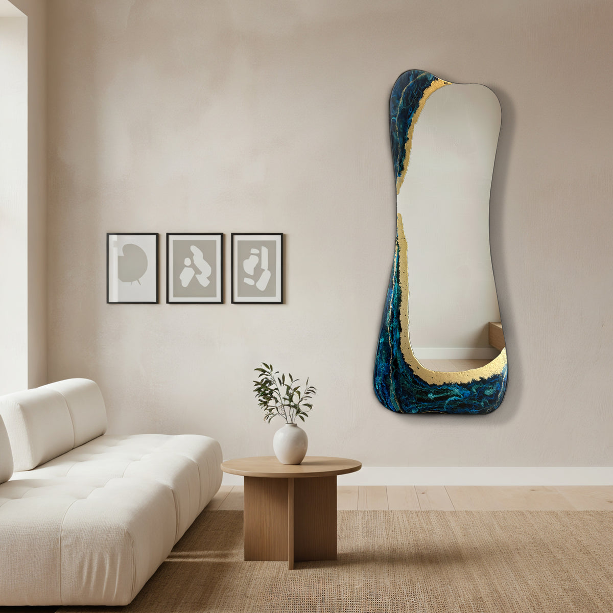 Hand Sculptured Irregular Wall Mirror – Tatiana Glen | Abyss Passage