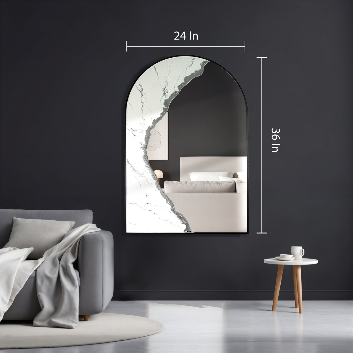 Hand Sculptured Arch Wall Mirror – Tatiana Glen | Auric Arch | 36H x 24W Inches