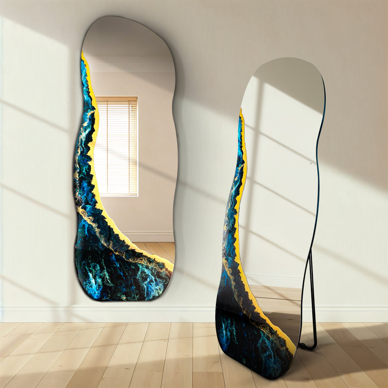 Hand Sculptured Organic Standing Wall Mirror – Tatiana Glen | Deepwater Passage