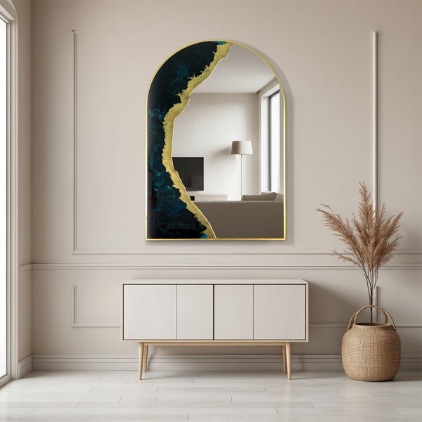 Hand Sculptured Arch Wall Mirror – Tatiana Glen | Crescent Tide
