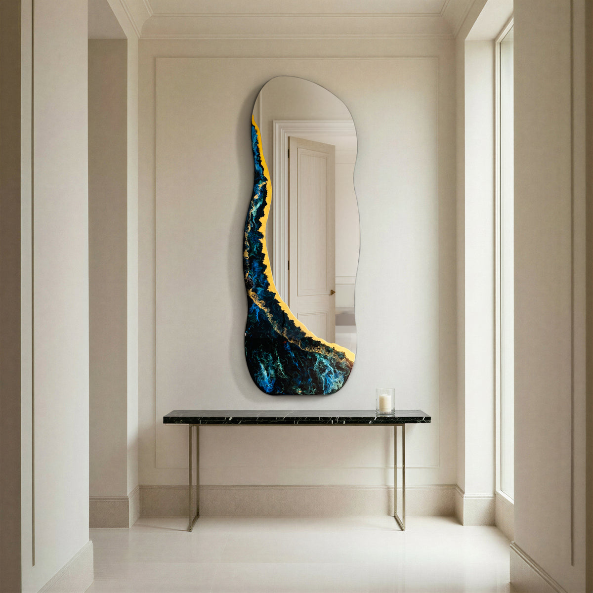 Hand Sculptured Organic Standing Wall Mirror – Tatiana Glen | Deepwater Passage