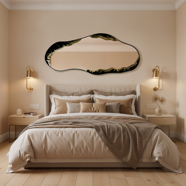 Hand Sculptured Organic Wall Mirror - Tatiana Glen - Veins of the Void - 47H x 21W In