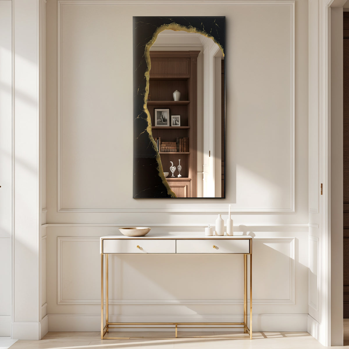 Hand Sculptured Sculptural Wall Mirror – Tatiana Glen | Midnight Shoreline