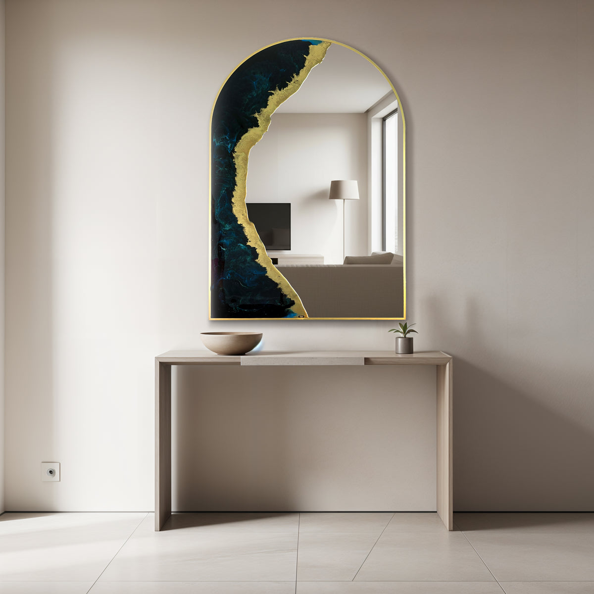 Hand Sculptured Arch Wall Mirror – Tatiana Glen | Crescent Tide